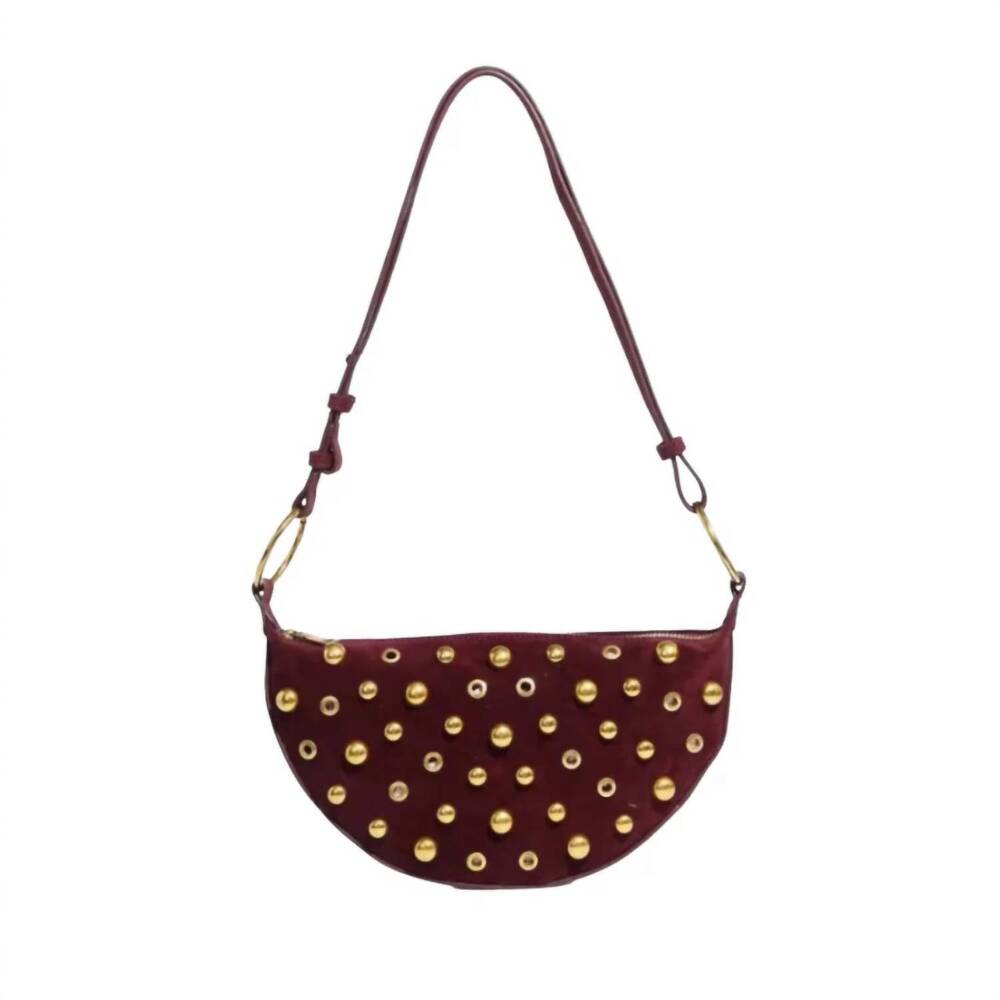 NEW ACCESSORY CONCIERGE women's maeve studded bag in burgundy